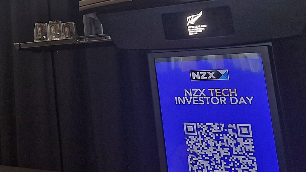 NZX Tech Investor Day display at the New Zealand International Convention Centre