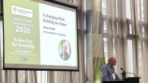 Oliver Mander presenting Investors Association New Zealand at the 2026 investors conference